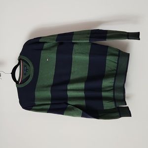 Tommy Hilfiger Green and Navy Striped Sweater